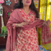 Bright Pink Embroidered Kurta Set