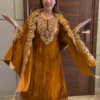 Mustard Velvet Anarkali Set