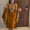 Mustard Velvet Anarkali Set