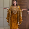 Mustard Velvet Anarkali Set