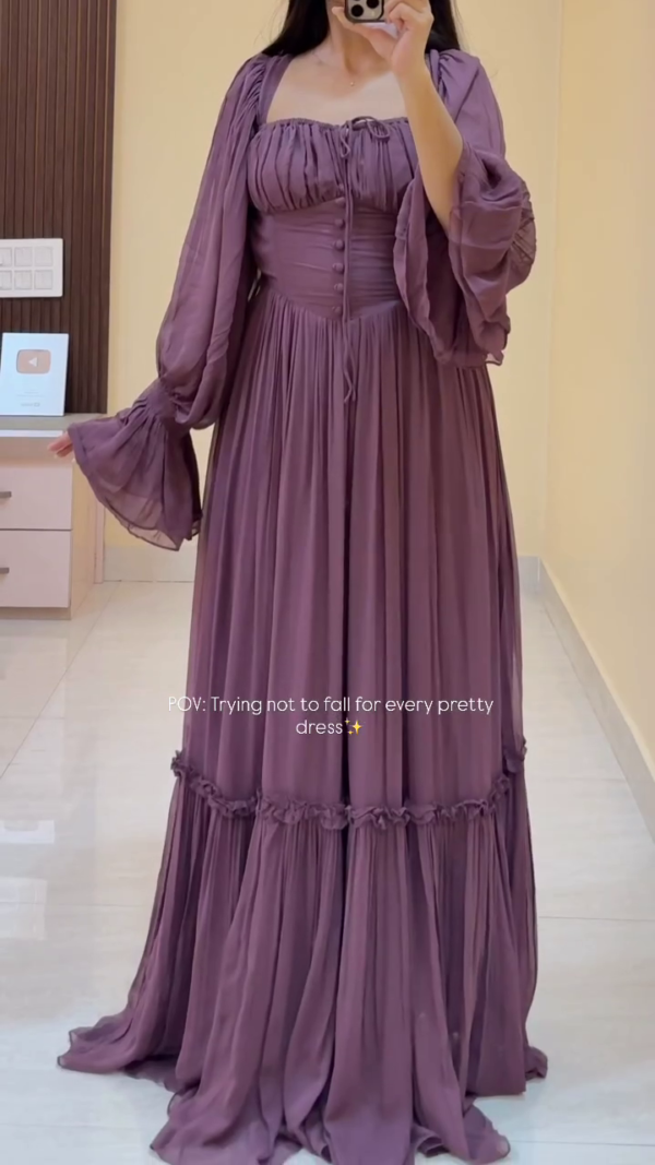1056 (4) Red Pleated Maxi Dress