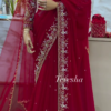 1149-3.png Regal Ruby: Hand-Embroidered Bridal Georgette Saree by Teresha