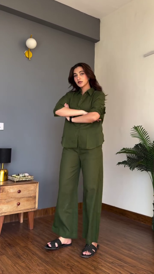 1149-4.png Elegant Purple Co-Ord Set – Button-Down Shirt with Wide-Leg Trousers