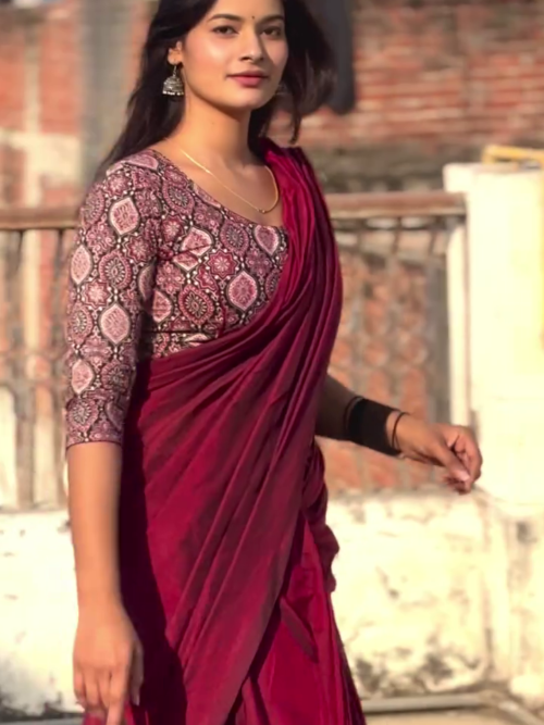 1187-4.png Dark Pink Mangalagiri Plain Cotton Saree – A Beautiful Blend of Tradition and Comfort