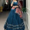 1697FRZMAIN.jpg Firozi Color Plain With Gota Patti Cotton Garba Collection by Suratikart