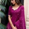 Wine Color Chanderi Lehenga Choli