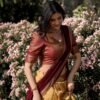 Cream Color Zari Weaving Work Kanchipuram Lehenga Choli