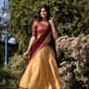 Cream Color Zari Weaving Work Kanchipuram Lehenga Choli