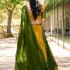 2020YLWBACK.jpg Yellow Color Zari Weaving Work Kanjivaram Lehenga Choli