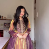 Royal Golden & Purple Velvet Ensemble with Paisley Embroidery