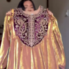 Royal Golden & Purple Velvet Ensemble with Paisley Embroidery