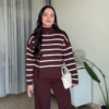 Chic Black Knitted Co-Ord Set – Sweater with Wide-Leg Trousers