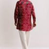 361_4 Red Silk Kurta Set With Bandhani Print