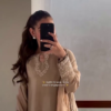 Elegant Beige Embroidered Party Wear Suit