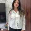 435 (2) Fresh Light Blue Shirt with Yellow Floral Embroidery – Effortless Chic Style
