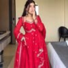 5924_1.jpg Red Color Apsara Suit Set with Sequence Work