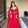 5924_3.jpg Red Color Apsara Suit Set with Sequence Work