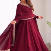 Maroon Anarkali Suit with Dupatta
