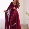 Maroon Anarkali Suit with Dupatta