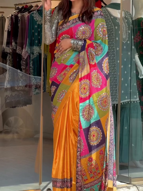 Multicolor Designer Saree