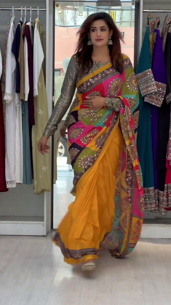 Multicolor Designer Saree