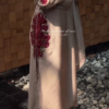 Beige Satin Kurta Set with Embroidery