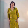 932 (6) Orange Printed Kurta Set