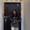 Dark Floral Short Kurti with Pants