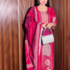 957 (1) Red Silk Ethnic Suit Set with Dupatta