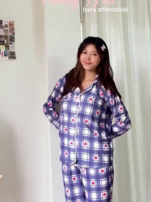 Purple Checkered Night Suit