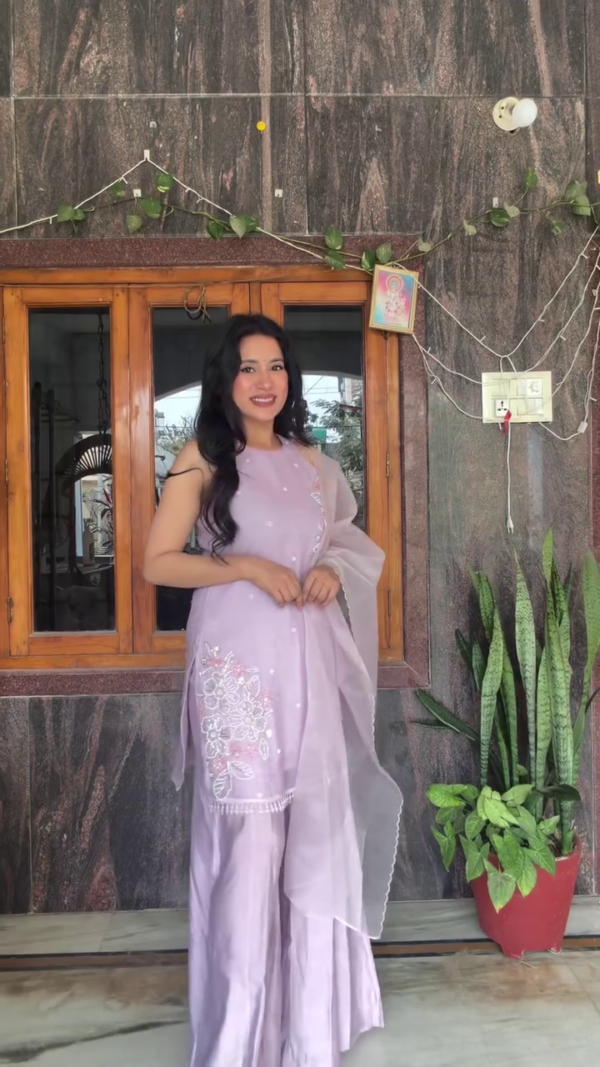 Mauve Sharara Suit Set