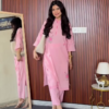 Black Kurta Pant Set with Handbag