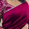 Maroon Saree with Designer Blouse