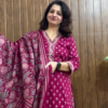 Pink Ethnic Suit Set with Dupatta
