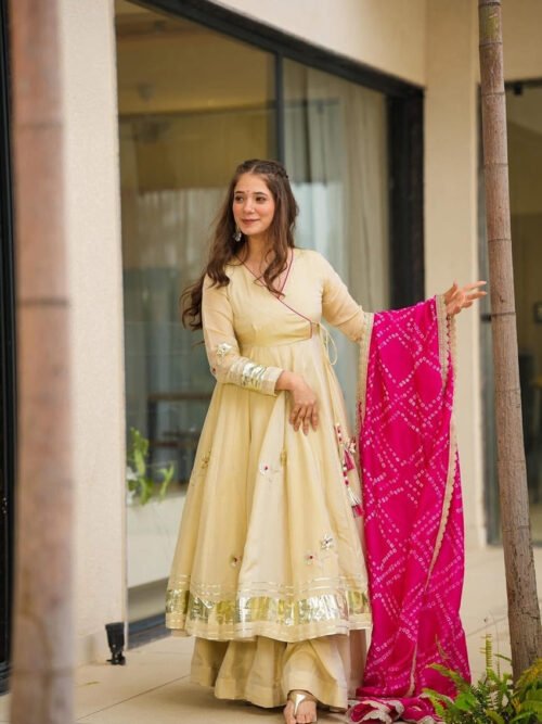 AC-1207_2.jpg Handmade Anarkali Plazzo Set with Bandhani Dupatta