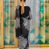 Black Zip Gown Saree with Attached Dupatta