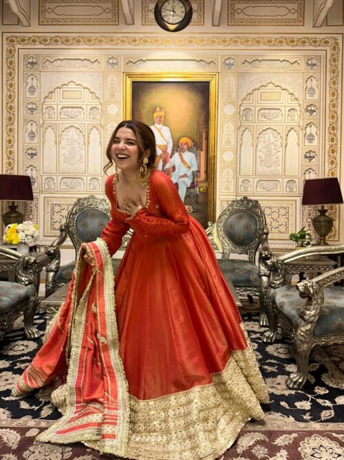 DN-566_3.jpg Rust Orange Gotta Work Anarkali Suit Set