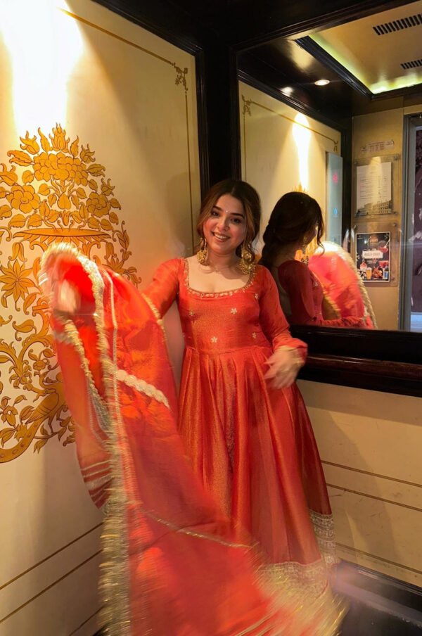 DN-566_4.jpg Rust Orange Gotta Work Anarkali Suit Set