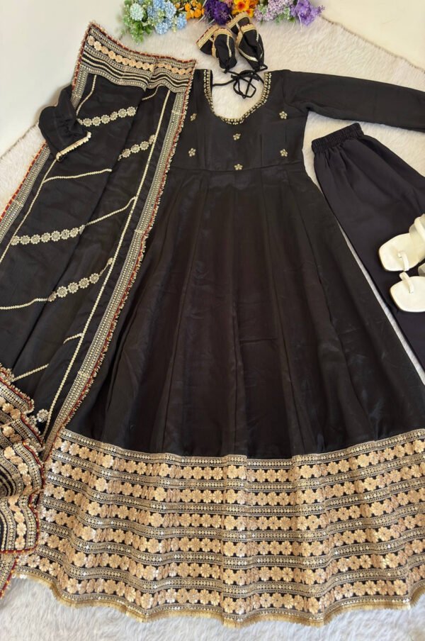 DN-569BLACK_1.jpg Black Color Gotta Work Anarkali Suit