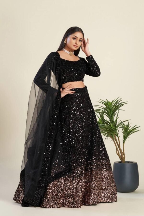 FB-44H_2.jpg Luxurious Black Velvet Lehenga