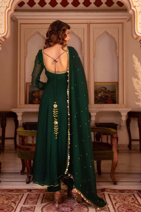 GREENANARKALI_2.jpg Green Color Georgette Anarkali Suit with Dupatta