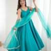 IMG_2497.jpg Turquoise Roman Silk Anarkali Suit Set