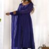 IMG_3644.jpg Rich Royal Blue Laheriya Print Georgette Anarkali Suit with Dupatta