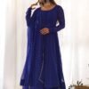 IMG_3645.jpg Rich Royal Blue Laheriya Print Georgette Anarkali Suit with Dupatta