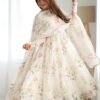 IMG_5429.jpg White Flower Print Organza Silk Anarkali Suit Set