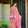 Elegant Pink Crushed Tissue Fabric Kurta Set