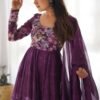 KA-261_2.jpg Trendy Wine Floral Printed Anarkali Suit Set with Dupatta - Modern & Chic