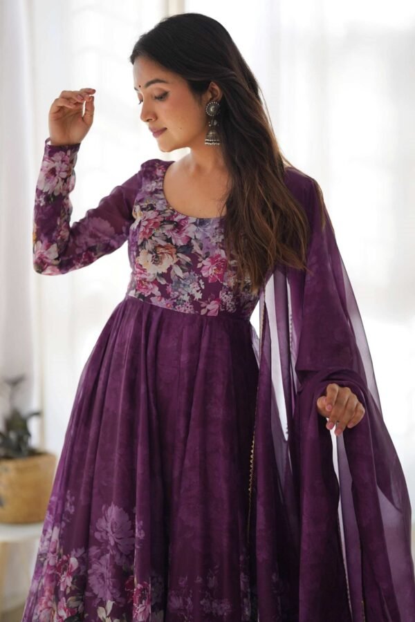 KA-261_2.jpg Trendy Wine Floral Printed Anarkali Suit Set with Dupatta - Modern & Chic