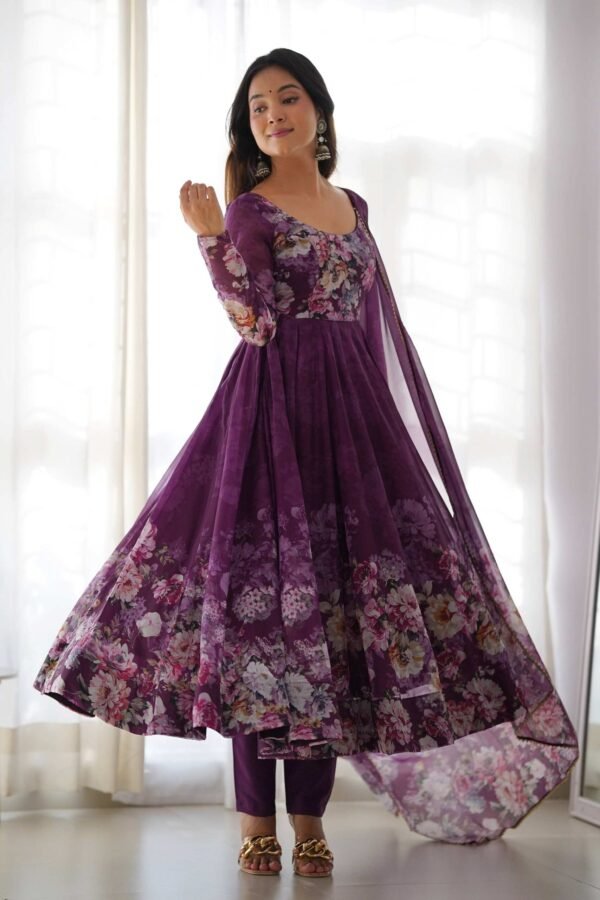 KA-261_3.jpg Trendy Wine Floral Printed Anarkali Suit Set with Dupatta - Modern & Chic