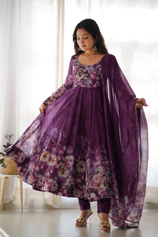 KA-261_4.jpg Trendy Wine Floral Printed Anarkali Suit Set with Dupatta - Modern & Chic